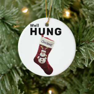 Jaha Hung Funny Ornament, Naughty Humor jul Julgransprydnad Keramik