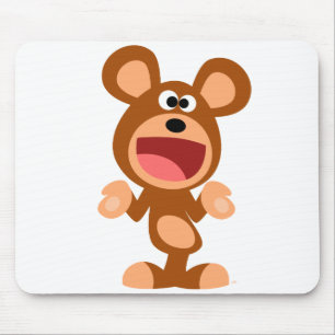 "Jaha..." Shrugger Tecknad Bear Mousepad Musmatta