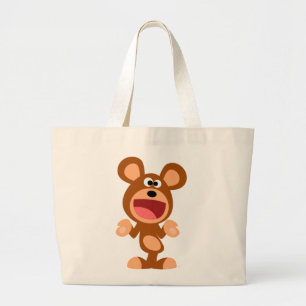 "Jaha..." Skuggning av Tecknad Bear Bag Jumbo Tygkasse