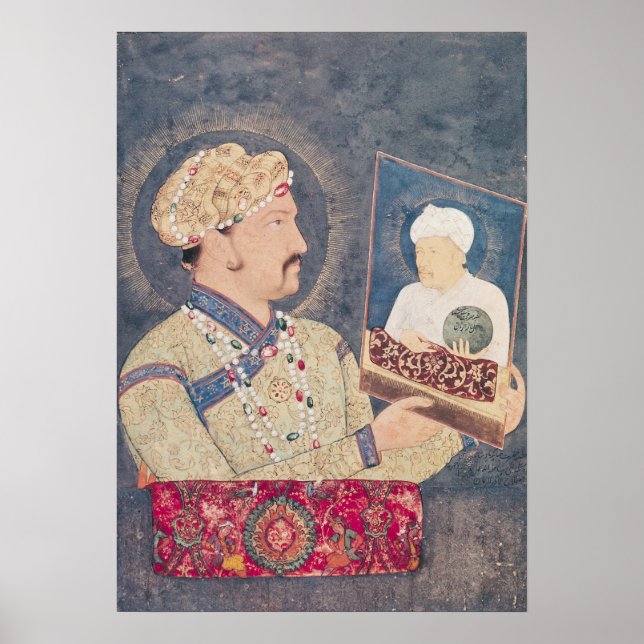 Jahangir som har porträtt på kejsar Akbar Poster (Framsidan)