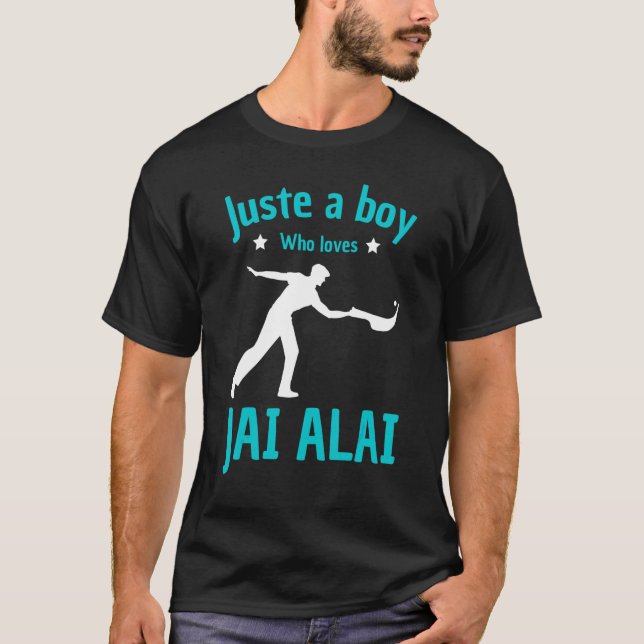 Jai alai-spelare pojkar fläkt jai alai cesta punta t shirt (Framsida)