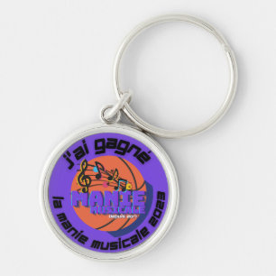 J'ai gagné la Manie Musicale 2023 keychain Rund Silverfärgad Nyckelring