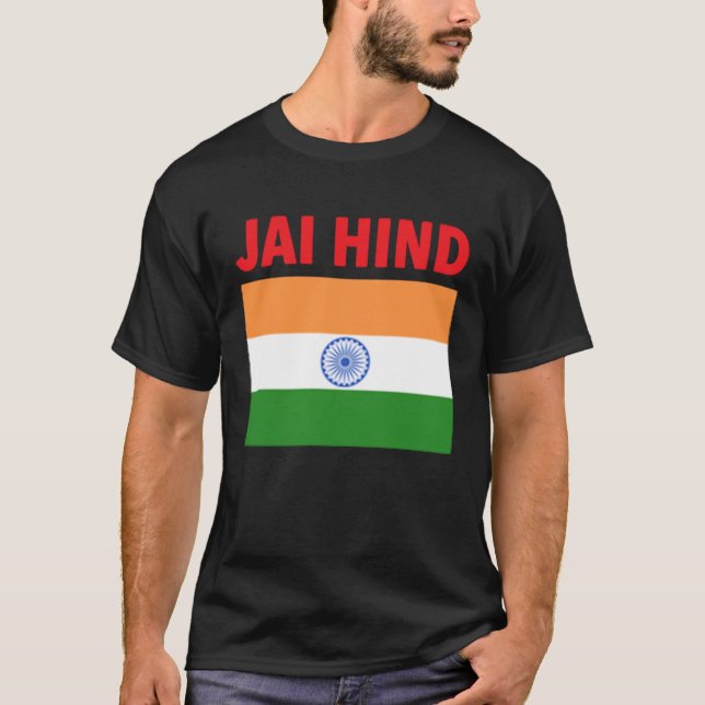 JAI HIND India Independence day Work Bära T Shirt (Framsida)