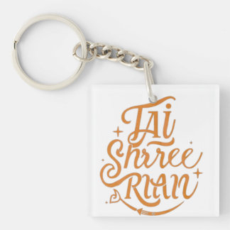 Jai Shree Ram Acrylic Keychain - Lightweight