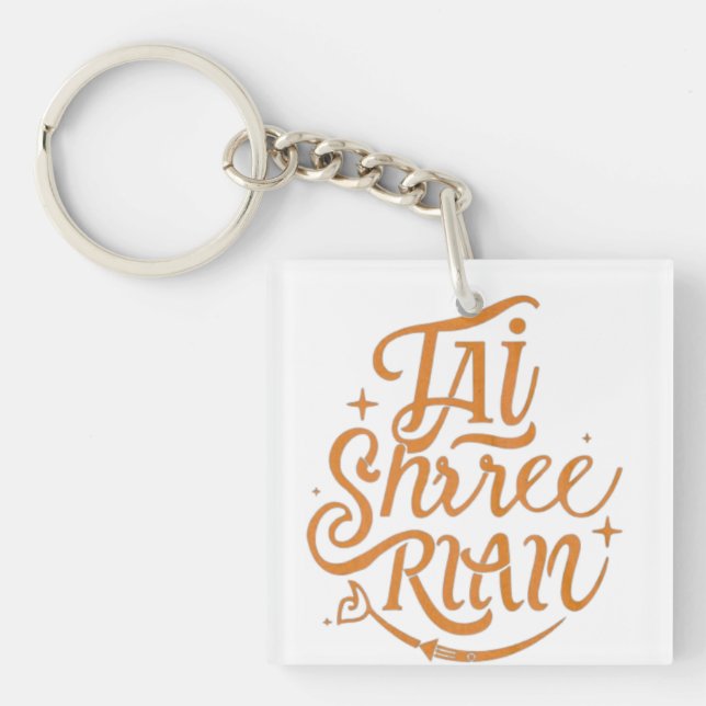 Jai Shree Ram Acrylic Keychain - Lightweight (Framsidan)