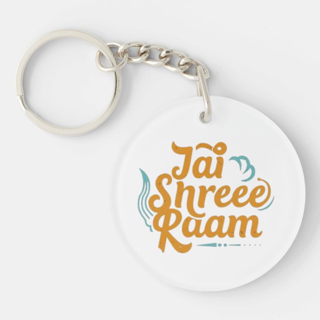 Jai Shree Ram Acrylic Keychain - Vibrant, hållbar (Framsidan)