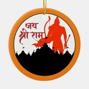 Jai Shree Ram Pran Pratishtha Julgransprydnad Keramik