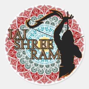 Jai Shree Ram Runt Klistermärke