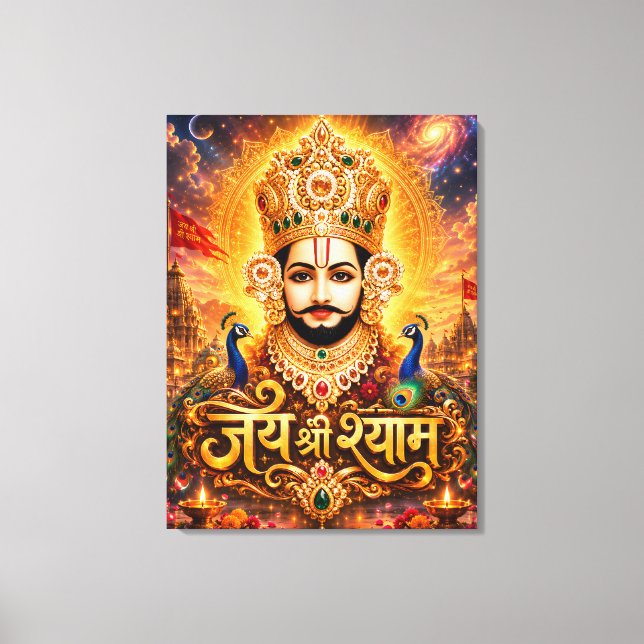 Jai Shri Khatu Shyam Ji Andaktskonst Canvastryck (Framsida)