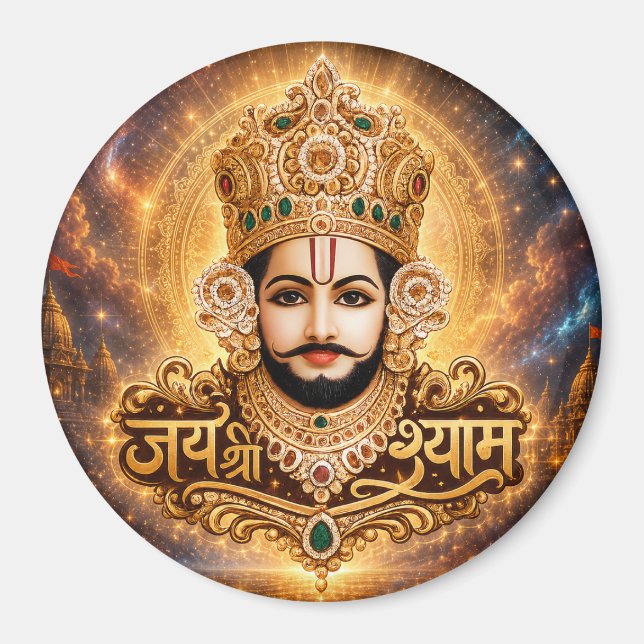 Jai Shri Khatu Shyam Ji Andaktskonst Magnet (Framsidan)