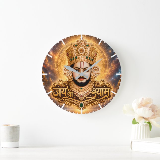 Jai Shri Khatu Shyam Ji Andaktskonst Stor Klocka (Hem)