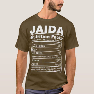 Jaida Nutrition FactsJaida Namn Birthday T Shirt