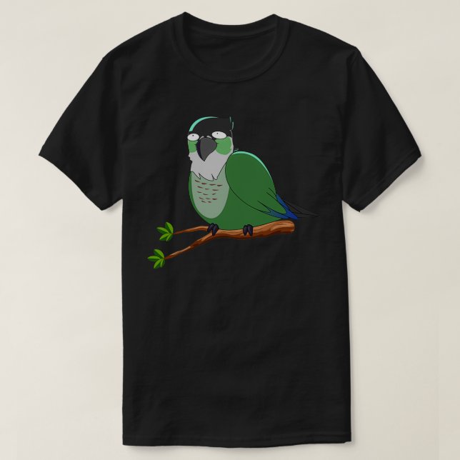 Jaiden animation grönt gullig öga-fågel på en  t shirt (Design framsida)