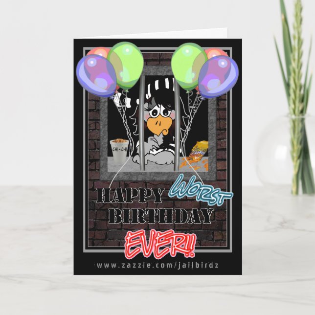 Jail Bird Birthday-kort Kort (Framsida)