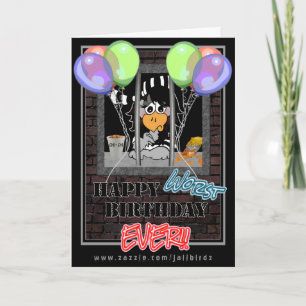 Jail Bird Birthday-kort Kort