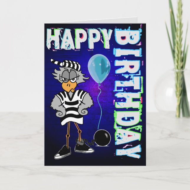 Jail Birthday Card Kort (Framsida)