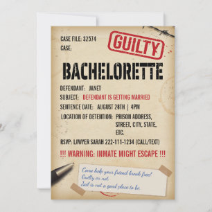 Jail Escape Room bachelorette-inbjudan Inbjudningar