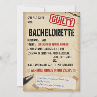 Jail Escape Room bachelorette-inbjudan Inbjudningar