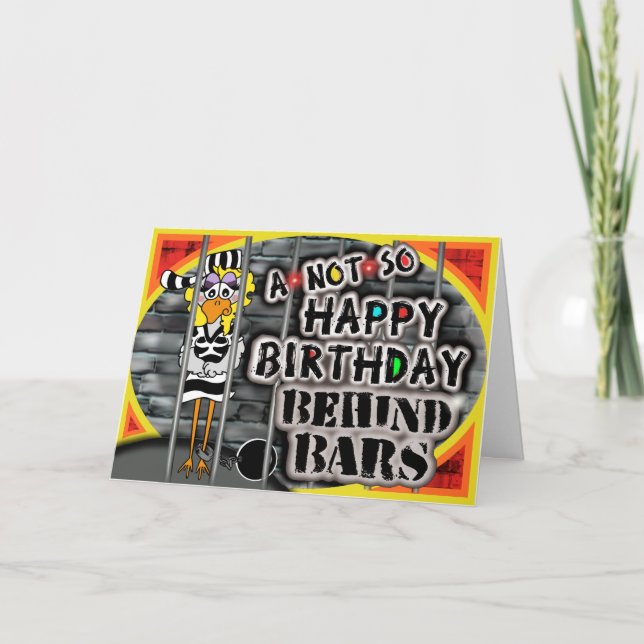 Jailbird Birthday Card Kort (Framsida)
