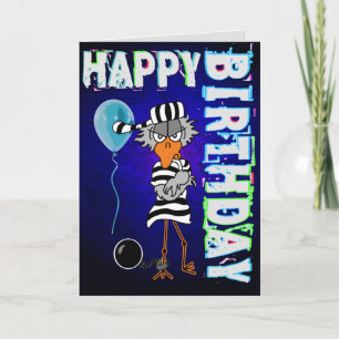 Jailbird Birthday Card Kort