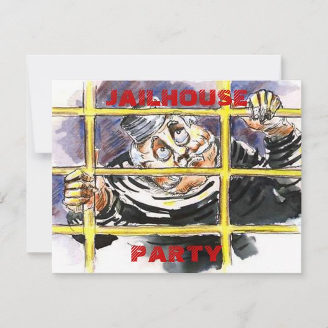 JAILHOUSE TALADE OM UPPBJUDET HOS POKIE PARTY INBJUDNINGAR (Framsida)