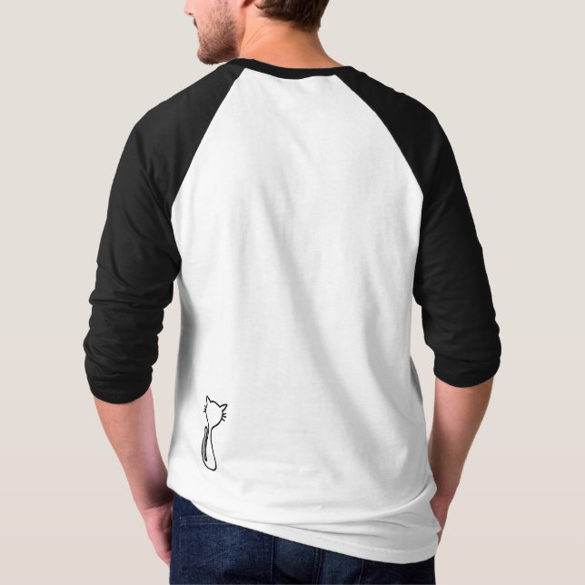 J'aime chatta med katt i grund lämnat t shirt (Baksida)