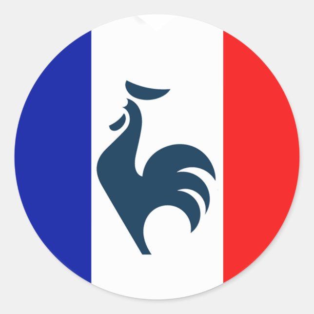 J'aime coq drapeau France Runt Klistermärke (Framsida)
