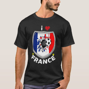 J'aime La Frankrike J'aime Le Football Maillot Pou T Shirt