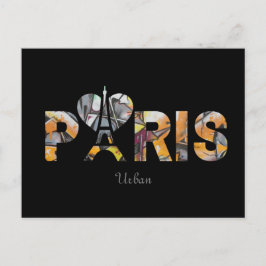 J'aime Paris avec un décor urbain bien coloré Vykort