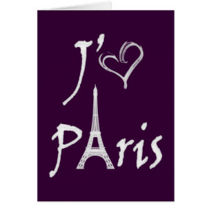 j'aime Paris Hälsningskort