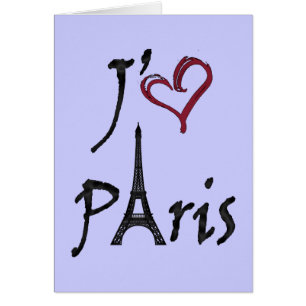 j'aime Paris Hälsningskort