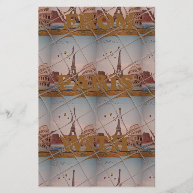 J'aime Paris (I Kärlek Paris) Brevpapper (Framsida)