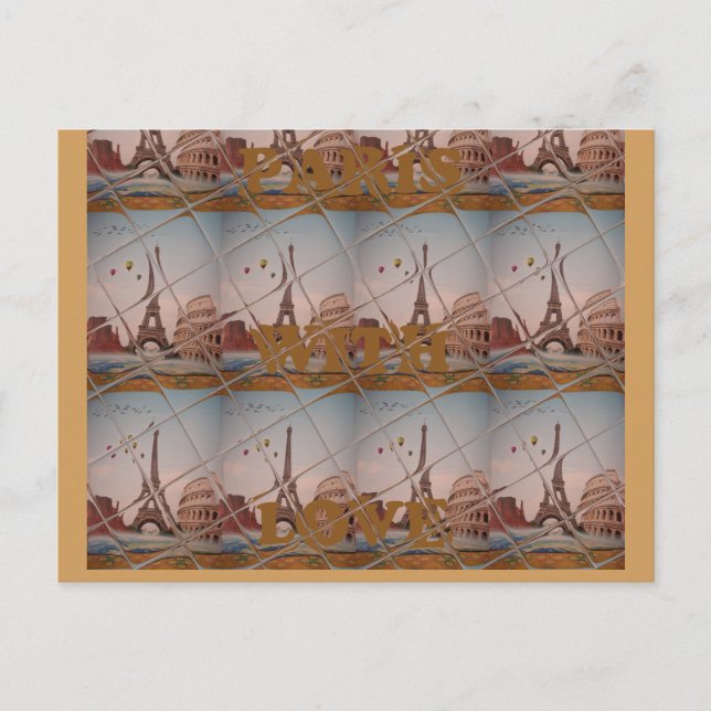 J'aime Paris (I Kärlek Paris) Vykort (Framsida)