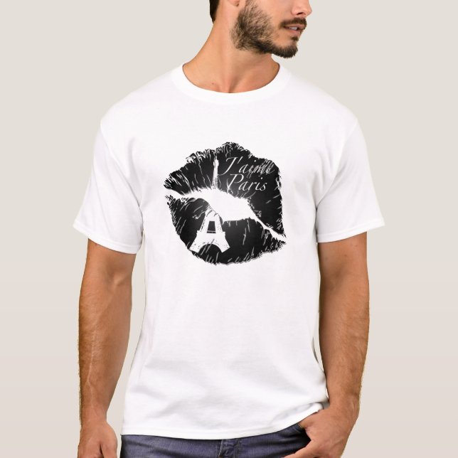 J'aime Paris läppar Tee Shirt (Framsida)