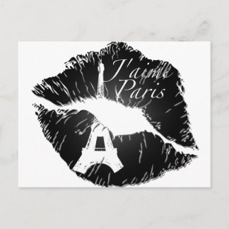 J'aime Paris Läppar Vykort