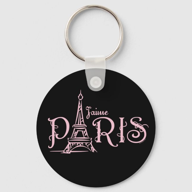 J'aime Paris (Mörk) Keychain Nyckelring (Framsida)
