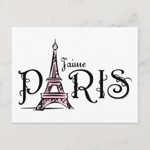 J'aime Paris Postcard Vykort