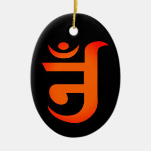 Jain Symbol för OM Julgransprydnad Keramik