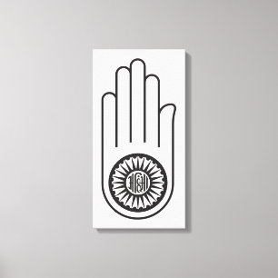 Jain Symbol of Ahimsa (Hand of Non-Violence) Canvastryck