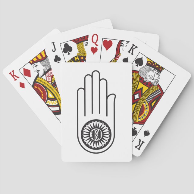 Jain Symbol of Ahimsa (Hand of Non-Violence) Casinokort (Baksidan)