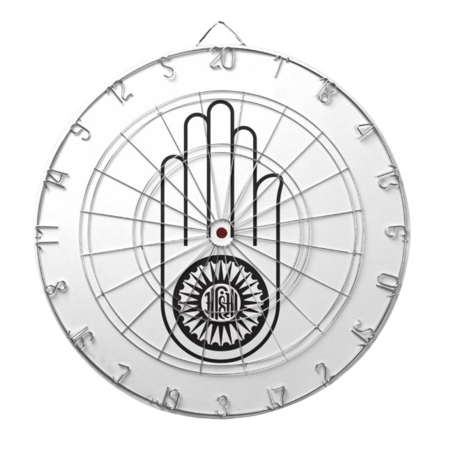 Jain Symbol of Ahimsa (Hand of Non-Violence) Darttavla (Framsidan)