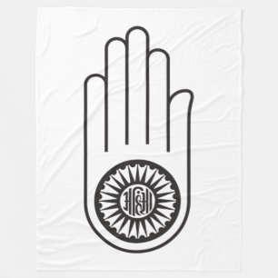 Jain Symbol of Ahimsa (Hand of Non-Violence) Fleecefilt