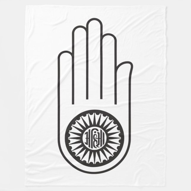 Jain Symbol of Ahimsa (Hand of Non-Violence) Fleecefilt (Framsidan)