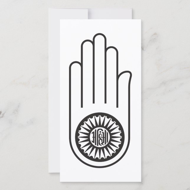 Jain Symbol of Ahimsa (Hand of Non-Violence) Kort (Framsida)