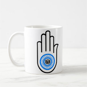 Jainismsymbolet räcker och rullar läs- Ahimsa Kaffemugg