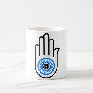 Jainismsymbolet räcker och rullar läs- Ahimsa Kaffemugg