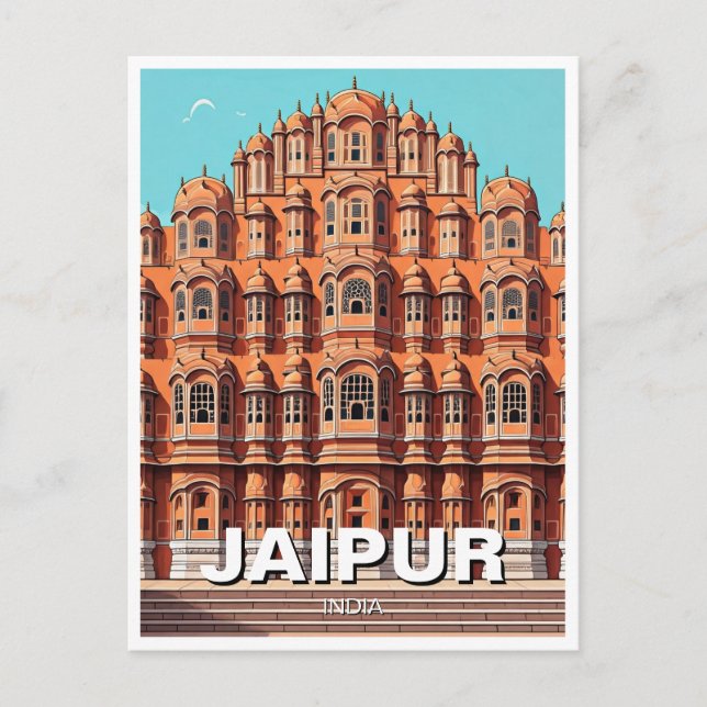 Jaipur Hawa Mahal Souvenir Vykort (Framsida)