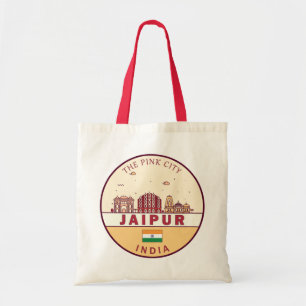 Jaipur India City Skyline Emblem Tygkasse