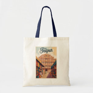 Jaipur India Hawa Mahal Illustration Travel Art Tygkasse