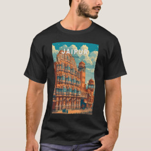 Jaipur India Illustration Travel Art Vintage T Shirt